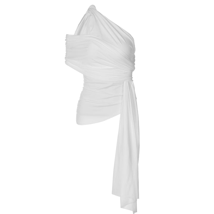 Damen Elegantes Wickeloberteil mit asymmetrischem Schnitt Drune