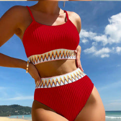 Damen Hochtailliertes Bikiniset mit raffinierten Zierdetails Drune