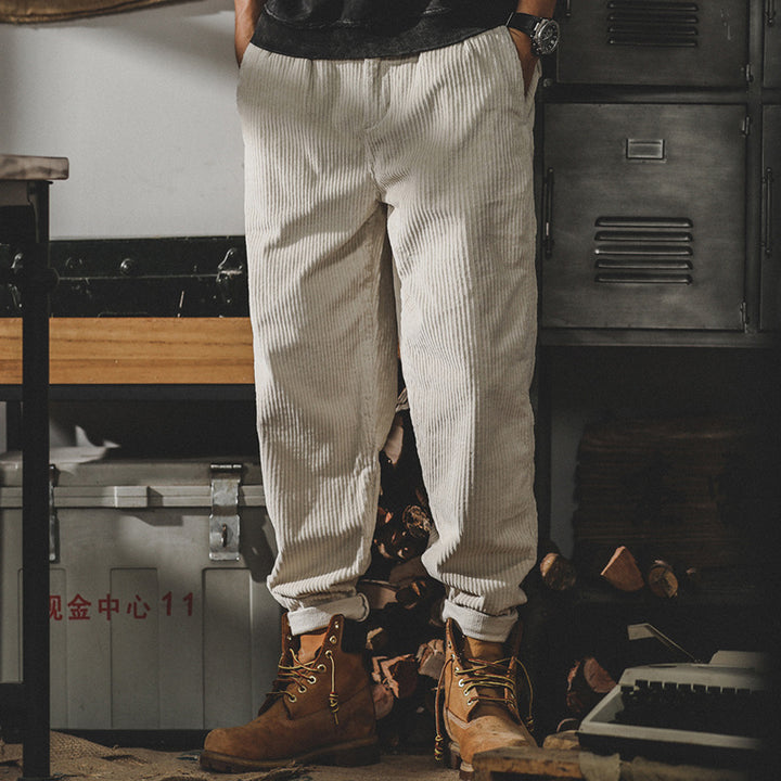 Herren Bequeme Kordhose Drune