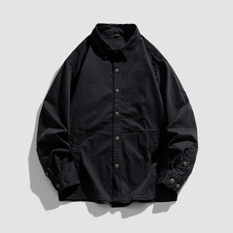 Herren Leichtes Canvas‑Workshirtjacke mit relaxed Fit und großen Eingrifftaschen Drune