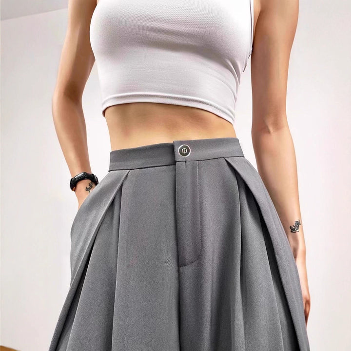 Damen weite Palazzo-Hose mit eleganter Bundfaltenverarbeitung Drune