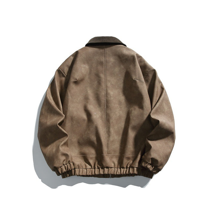 Herren Boxy-Canvas-Blousonjacke mit Cordkragen und elastischem Saum Drune