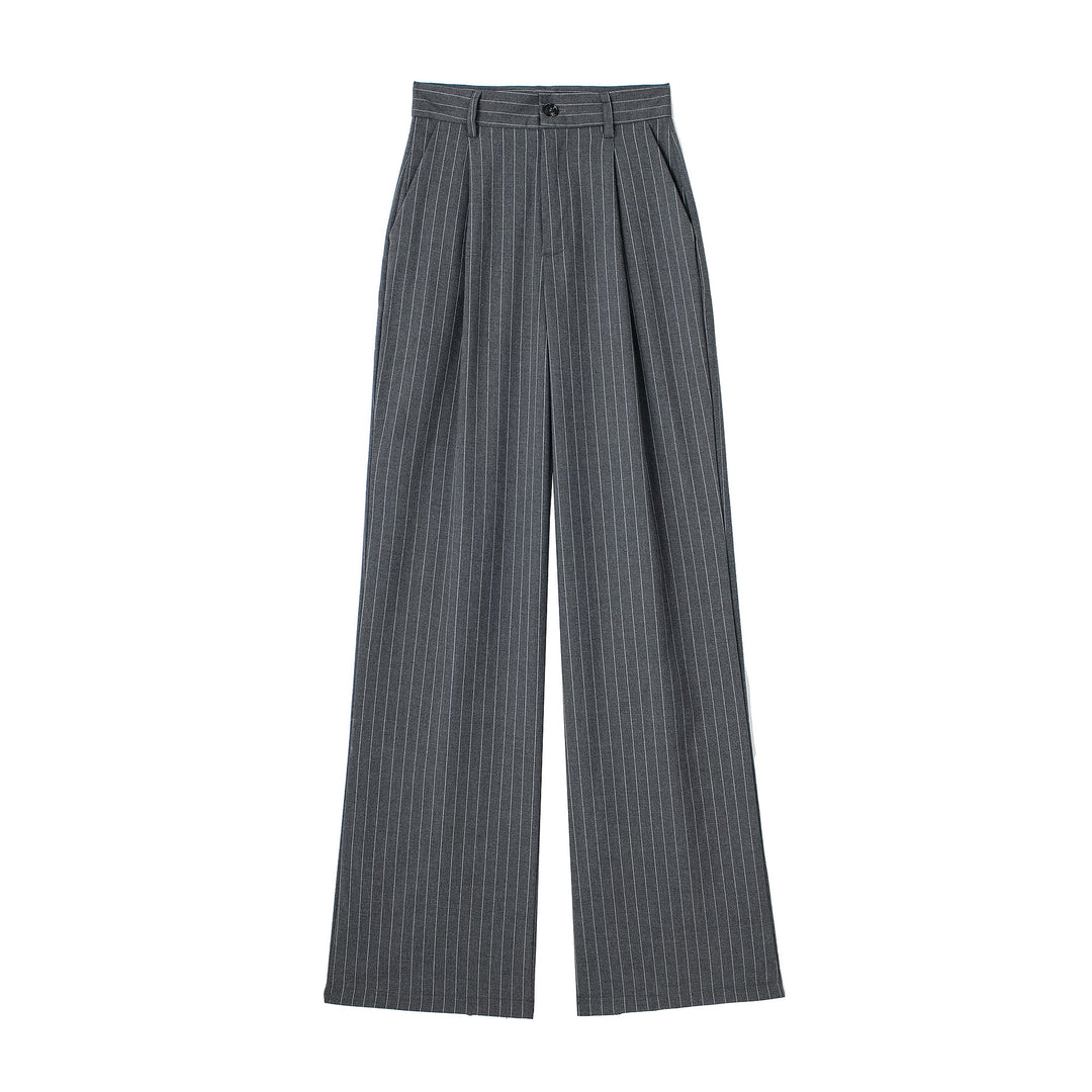 Damen Weite Highwaist-Bundfaltenhose mit Bügelfalte und seitlichen Eingrifftaschen Drune