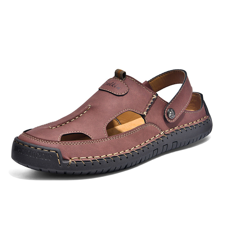 Herren luftige Leder-Sandalen mit verstellbarem Riemen Drune