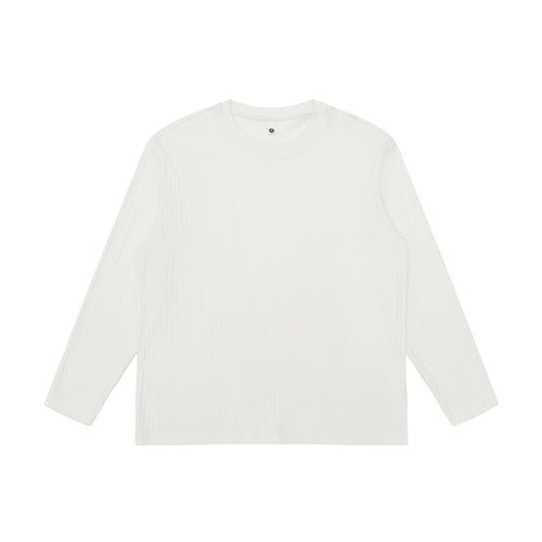 Unisex Fein geripptes Langarmshirt mit Rundhalsausschnitt und leichter Oversize-Silhouette Drune