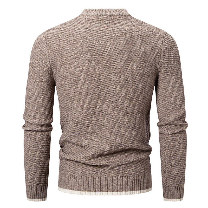 Herren modischer Strickpullover mit strukturiertem Rippmuster Drune