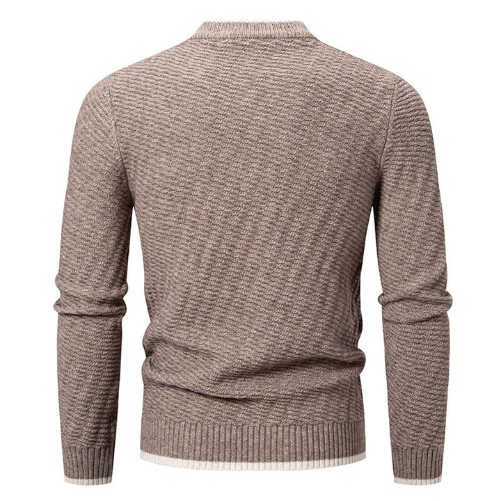 Herren modischer Strickpullover mit strukturiertem Rippmuster Drune