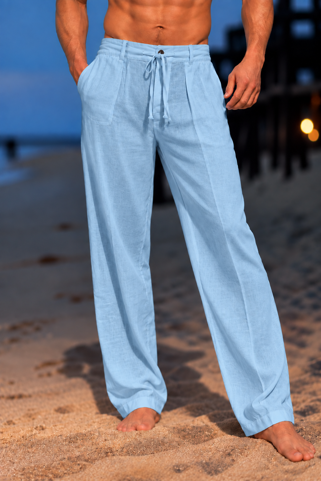 Herren elegante Chinohose mit lockerer Passform Drune
