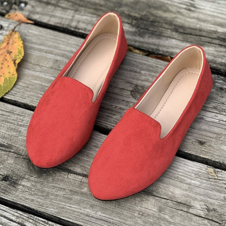 Damen spitz zulaufende Velours‑Loafer mit gepolsterter Innensohle Drune