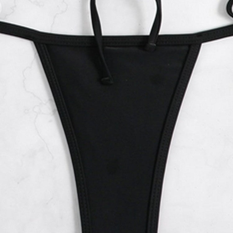 Damen Triangel-Bikini-Set mit geflochtenem Höschen und verstellbaren Trägern Drune