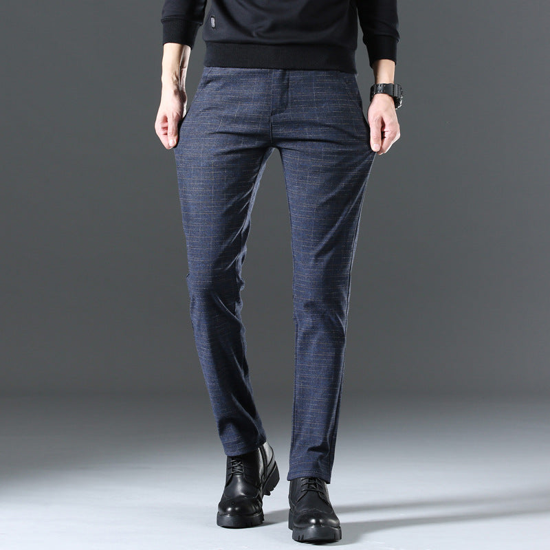 Herren moderne Chinohose mit elastischem Bund und seitlichen Taschen Drune