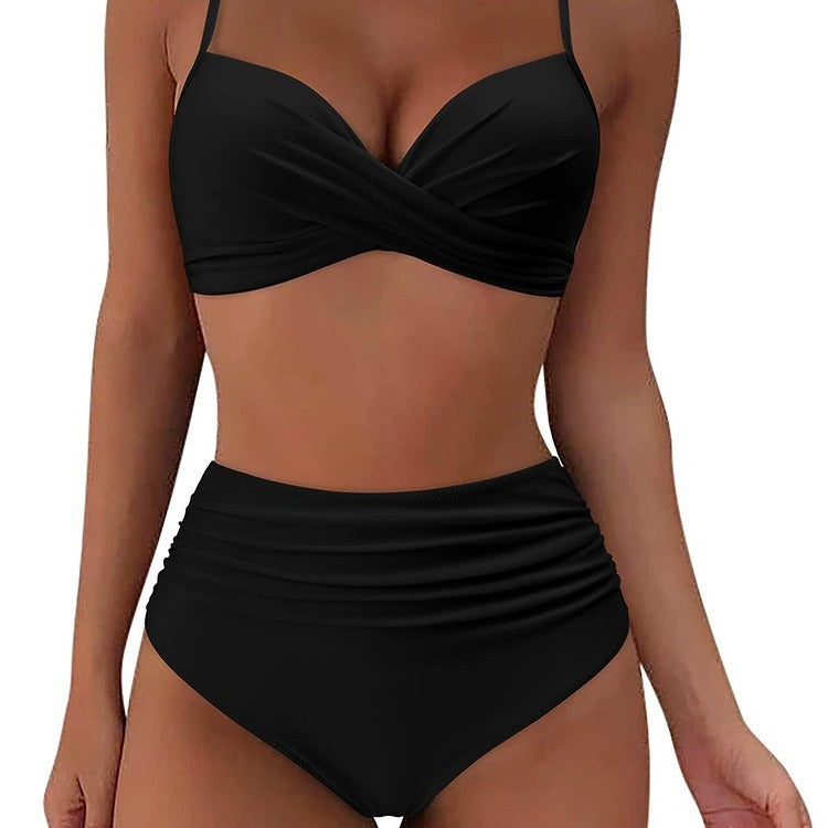 Damen Hochtailliertes Bikini-Set mit Wickel-Design Drune