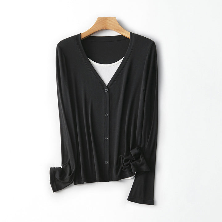 Damen Leichtgewicht Langarm Button-Up Cardigan Drune