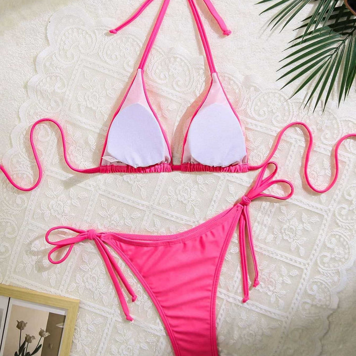 Damen Floral verziertes Triangel-Bikini Drune