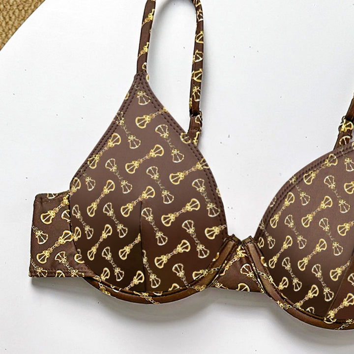 Damen Push-Up Bikini mit raffiniertem Muster Drune