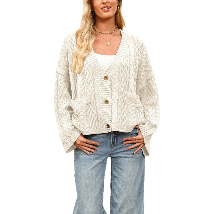 Damen Strickjacke mit Kabelmuster und Taschen Drune