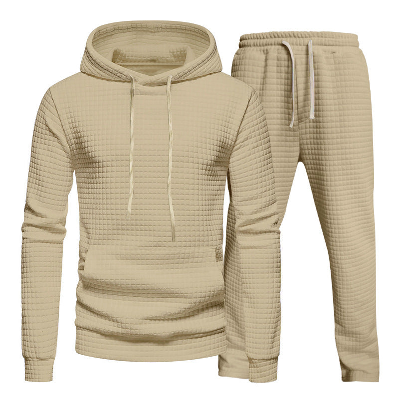 Herren lässiges Jogginganzug-Set mit strukturiertem Hoodie und bequemen Sweatpants Drune