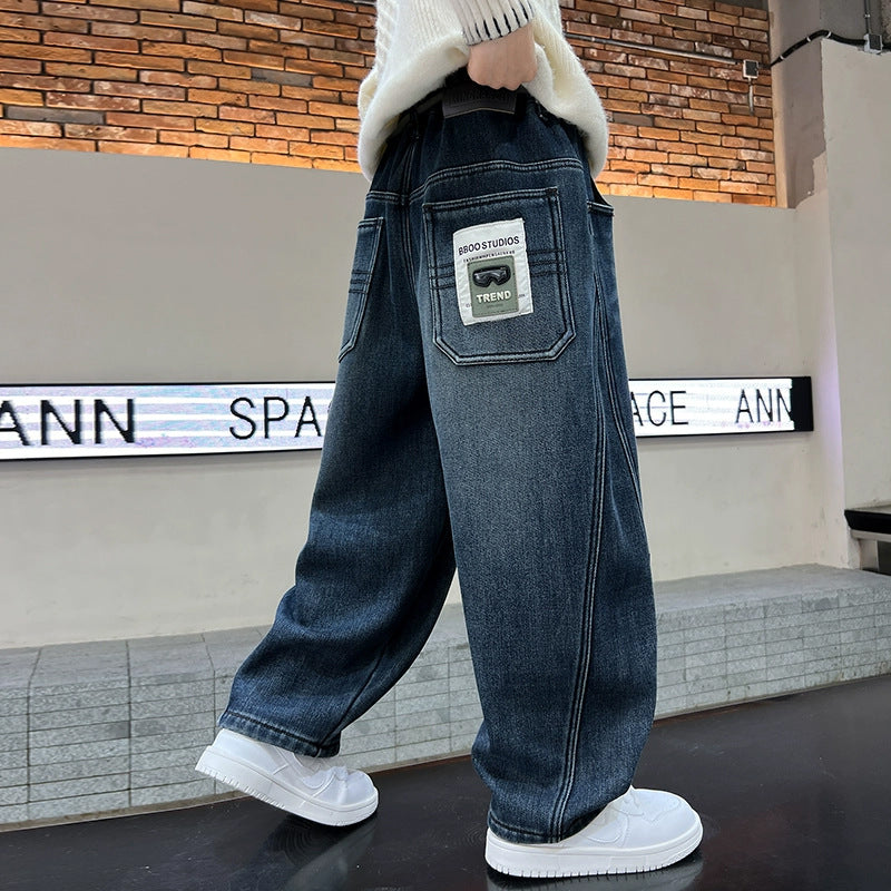 Damen Weite Denim-Hose Drune