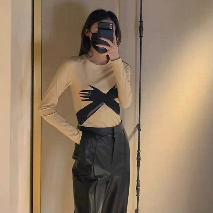 Damen Longsleeve mit kreativen Grafik-Design Drune