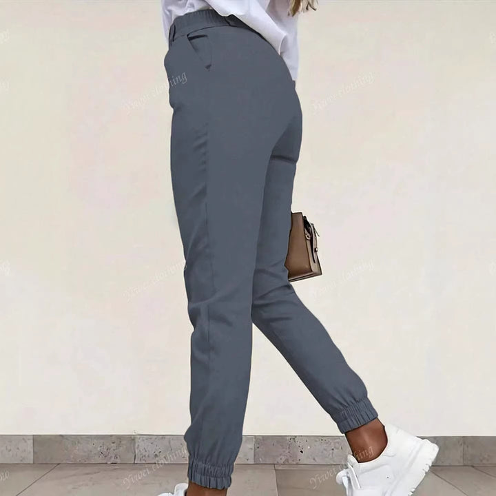 Damen Enganliegende Chino-Jogger mit hohem Bund und elastischen Bündchen Drune