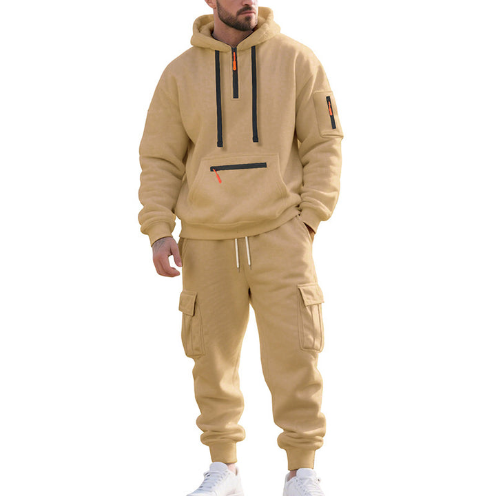 Herren Sportliches Cargo-Set mit Kapuzenpullover und praktischen Taschen Drune