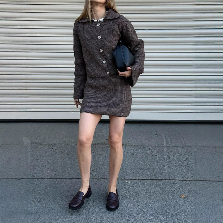 Damen Strickjacke mit modernen Knopfdetails Drune