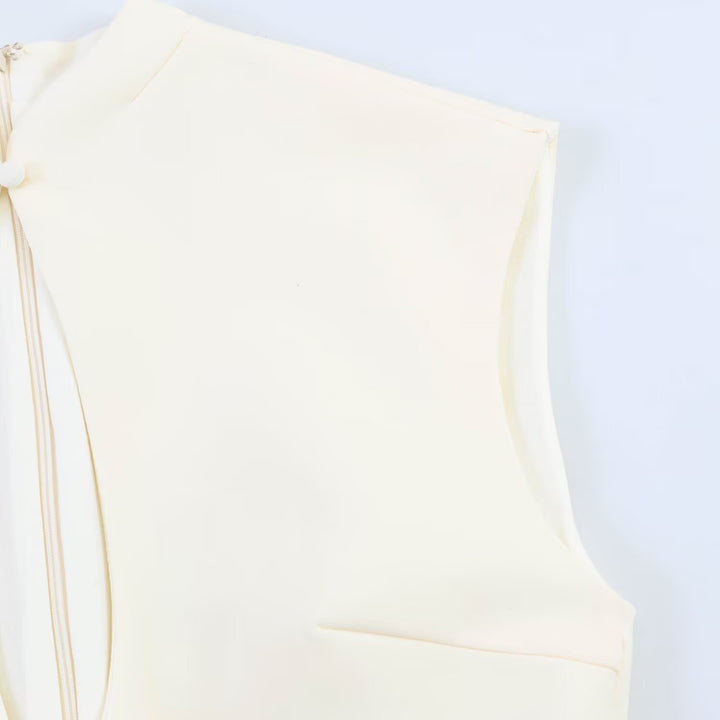 Damen figurbetontes Sommerkleid mit V-Ausschnitt und Rückenschlitz Drune