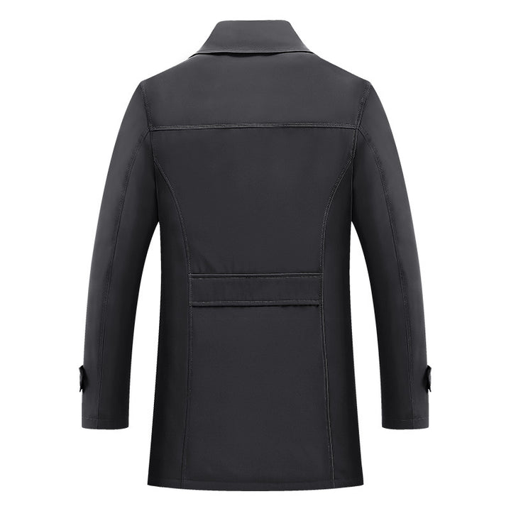 Herren Kurztrenchcoat mit kariertem Innenfutter und Schulterklappen Drune
