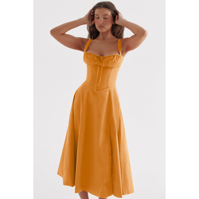 Damen Maxikleid mit floralem Design und elegantem Schlitz Drune