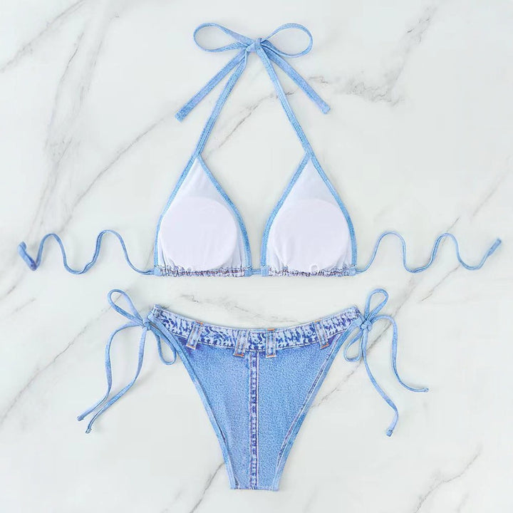 Damen Denim-Bikini mit modischem Schnitt Drune