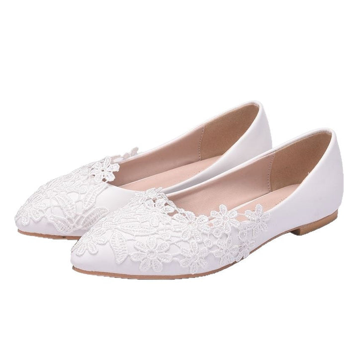 Damen Elegante Ballerinas mit filigraner Blumenstickerei Drune