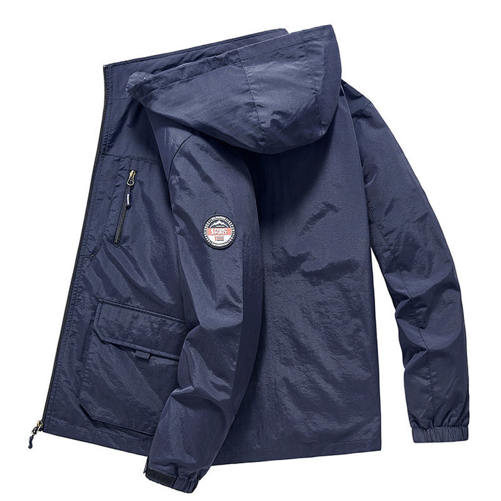 Herren Ultraleichte Kapuzen-Fieldjacke mit Mesh-Innenfutter und Mehrfach-Taschen Drune