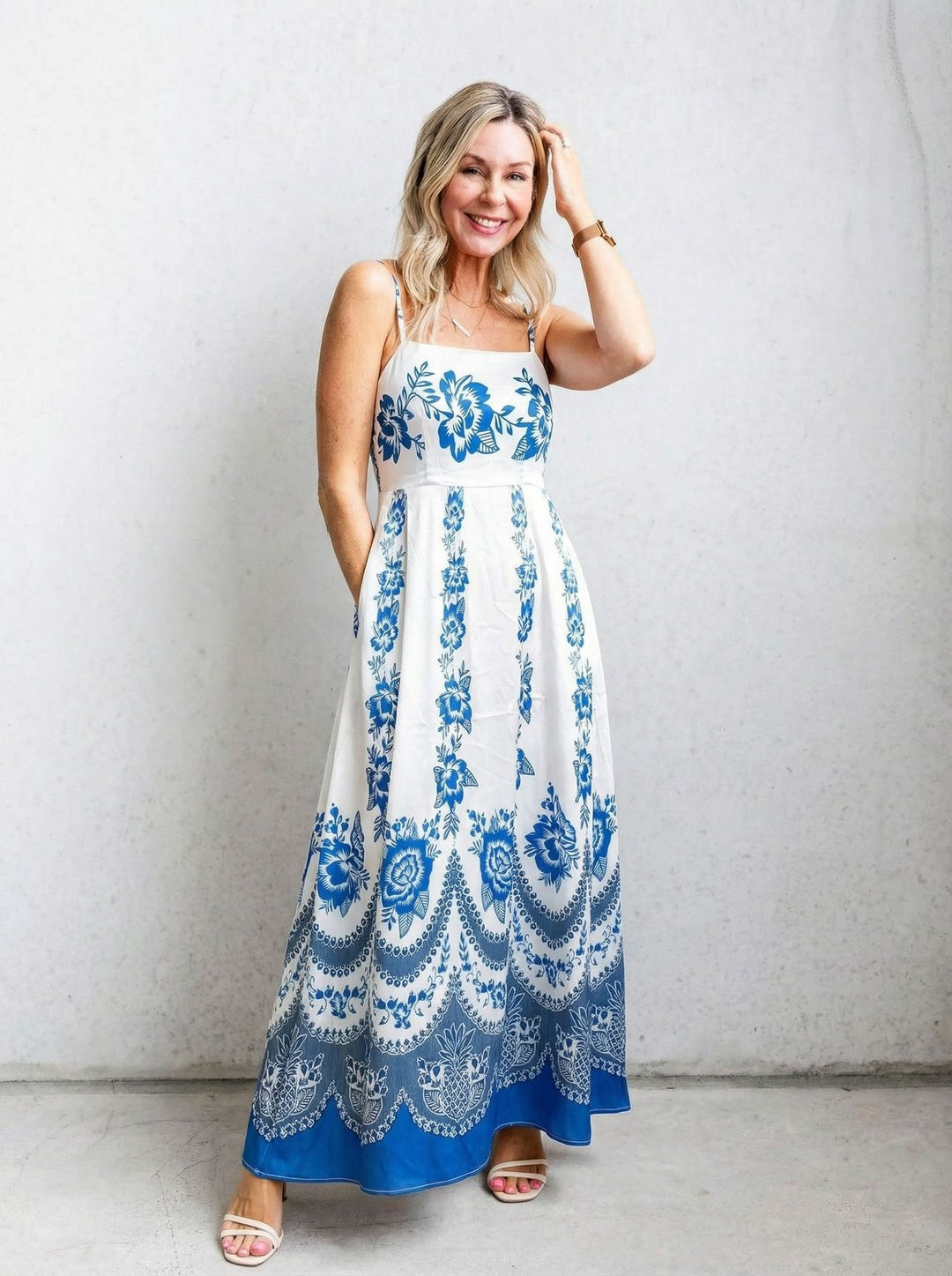 Damen Maxi-Kleid mit aufregendem Grafikdruck und verspieltem Design Drune