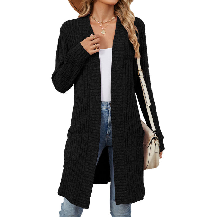 Damen Strickmantel mit praktischen Taschen und modischem Langschnitt Drune