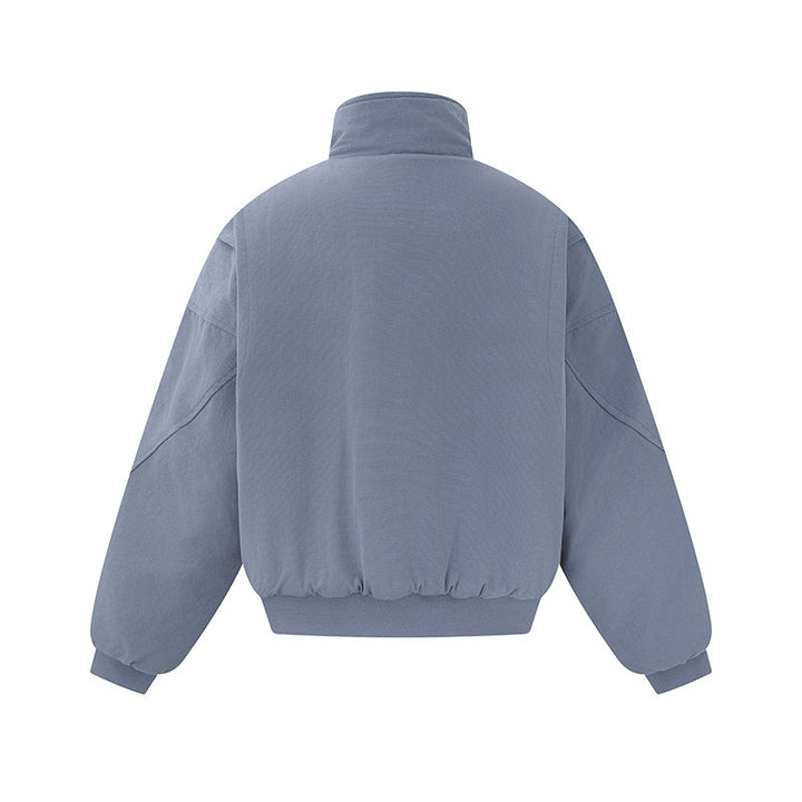 Unisex Boxy-wattierte Kurzjacke mit hochgeschlossenem Stehkragen und minimalistischer Nahtführung Drune