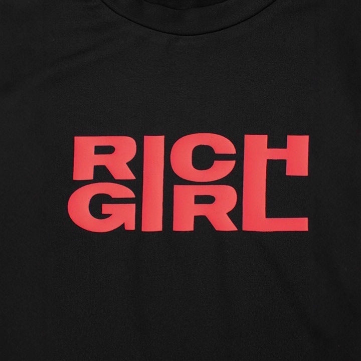 Damen Kurzarm T-Shirt mit markantem Schriftzug Drune