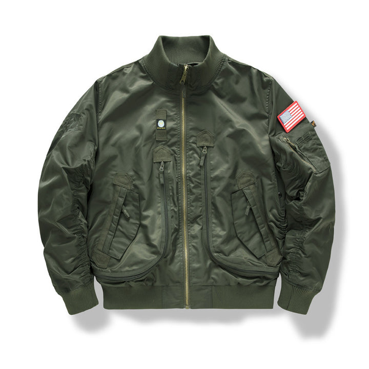 Herren Military-Bomberjacke mit verstärkten Multifach-Taschen und Stehkragen Drune
