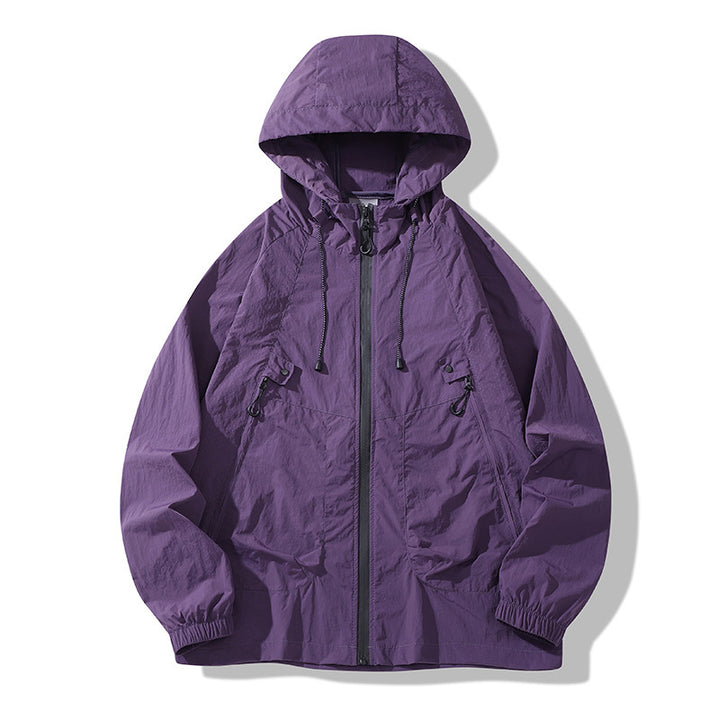 Unisex Leichte Regenjacke mit verstellbarer Kapuze Drune