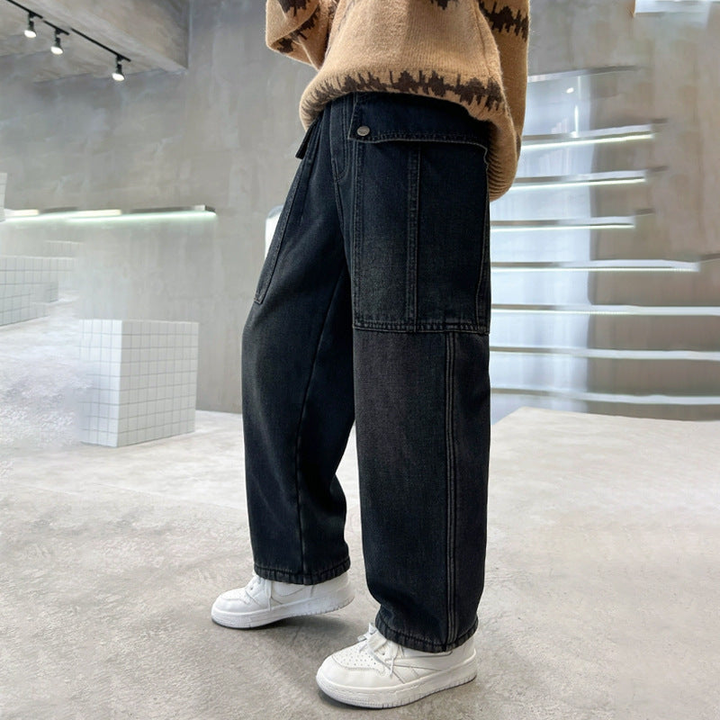 Damen lässige Cargo-Jeans im Oversized-Stil Drune