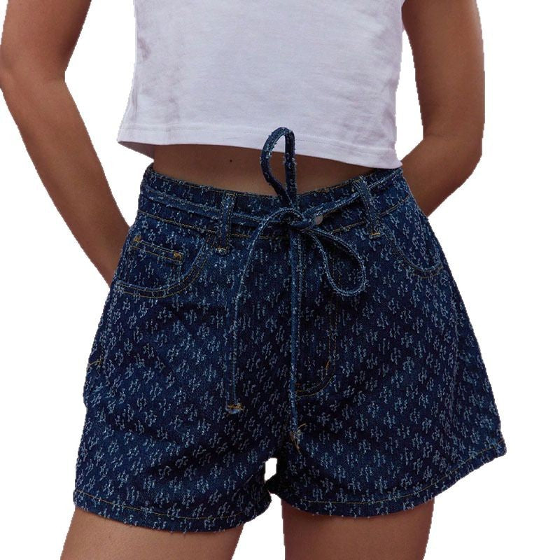 Damen Jeans-Shorts mit verstellbarem Bund und trendigem Schnitt Drune