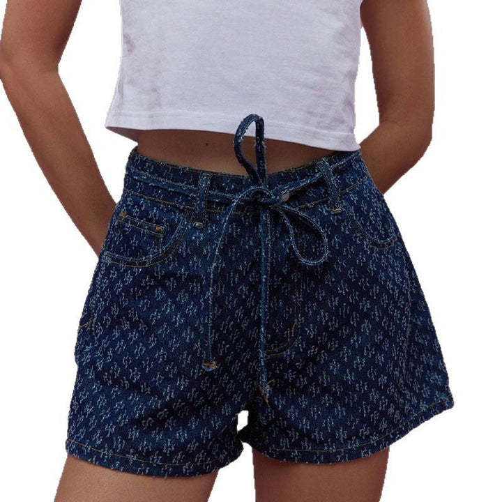 Damen Jeans-Shorts mit verstellbarem Bund und trendigem Schnitt Drune