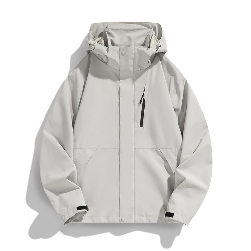 Damen Oversize Softshell-Kapuzenjacke mit Drop-Shoulder, verdeckten Reißverschlüssen und Kordelzug Drune