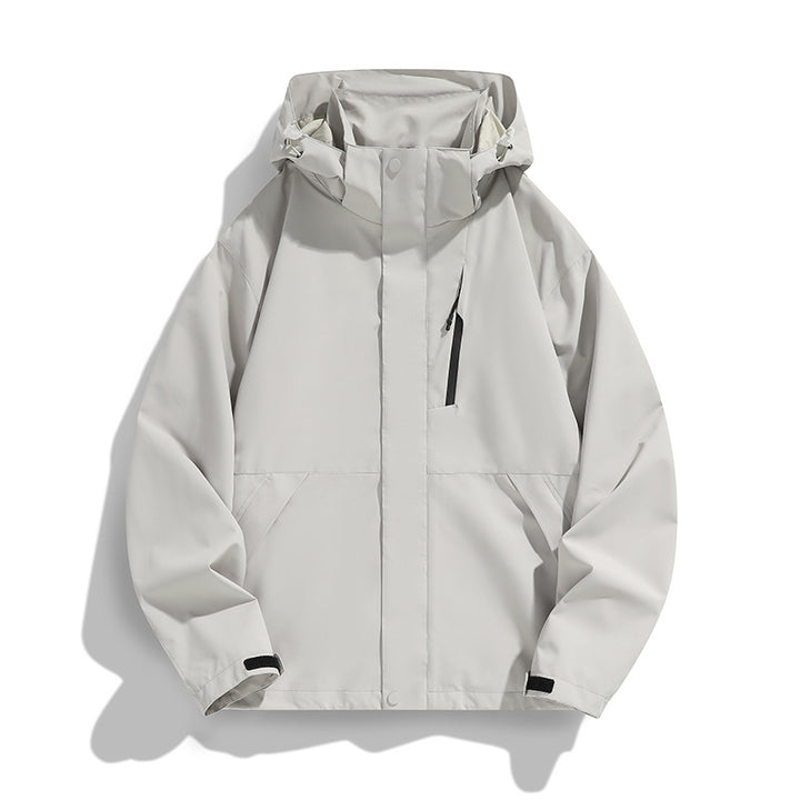 Damen Oversize Softshell-Kapuzenjacke mit Drop-Shoulder, verdeckten Reißverschlüssen und Kordelzug Drune