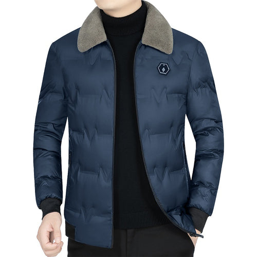 Herren Gesteppte Winterjacke mit Kunstfellkragen und Thermofüllung Drune