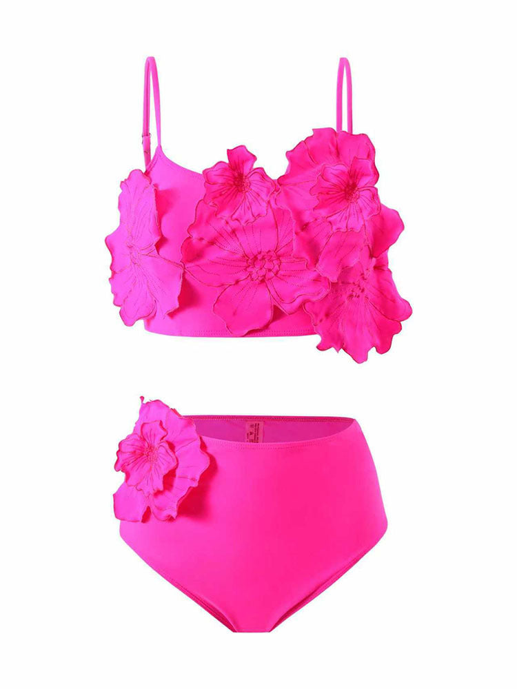 Damen Floral Bikini mit voluminösem Blüten-Design Drune