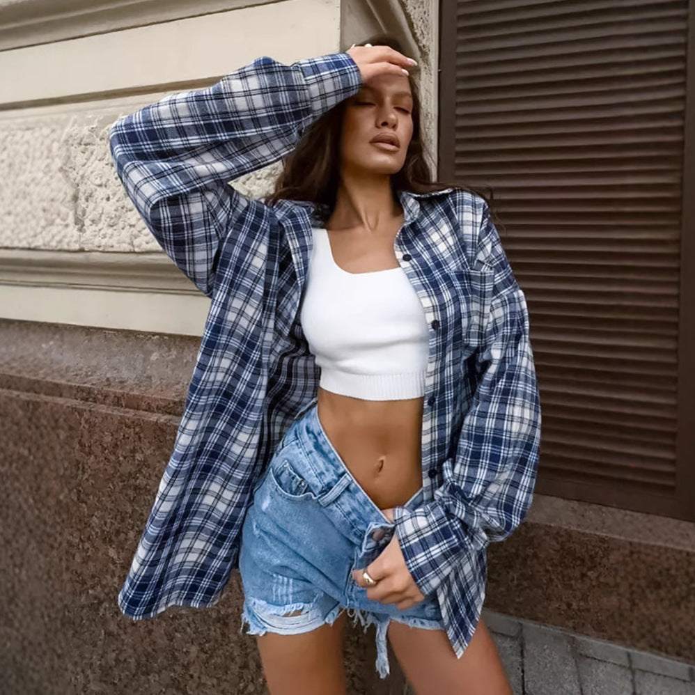 Damen lässige Plüschbluse im Oversized-Schnitt Drune