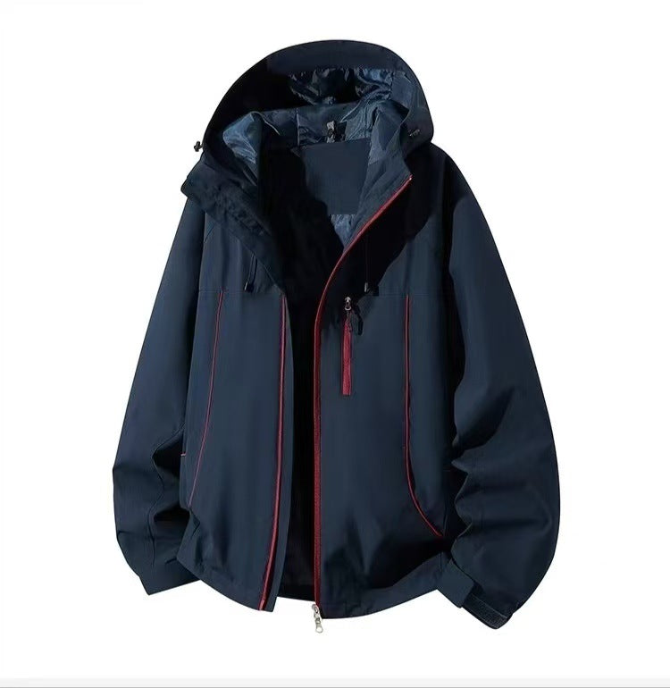 Herren Wasserdichte Kapuzen-Softshelljacke mit winddichtem Schnitt und Reißverschluss Drune