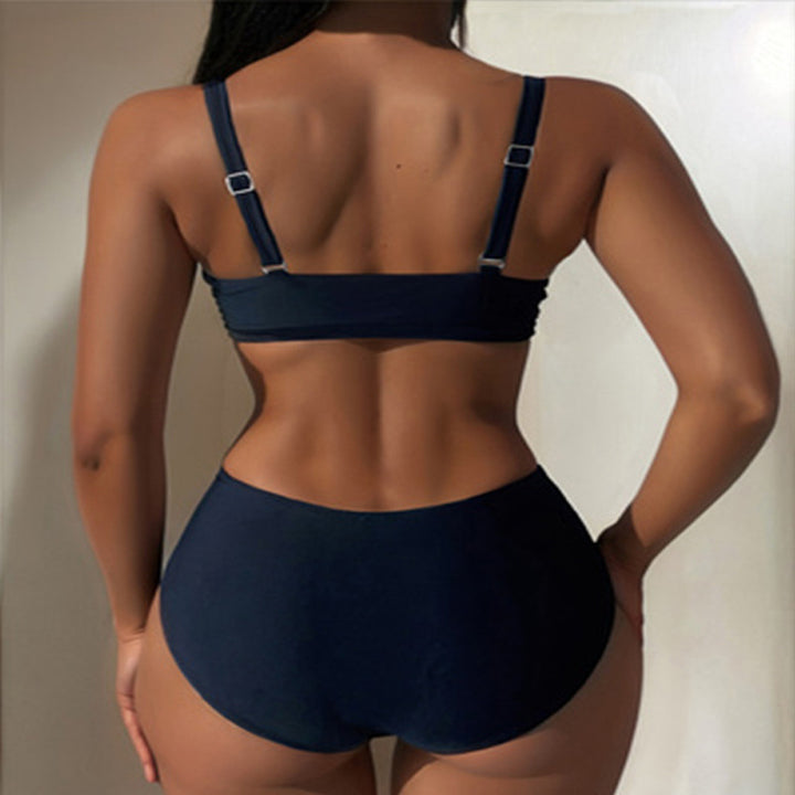 Damen High-Waist Bikini-Set mit elegantem Ringdetail Drune