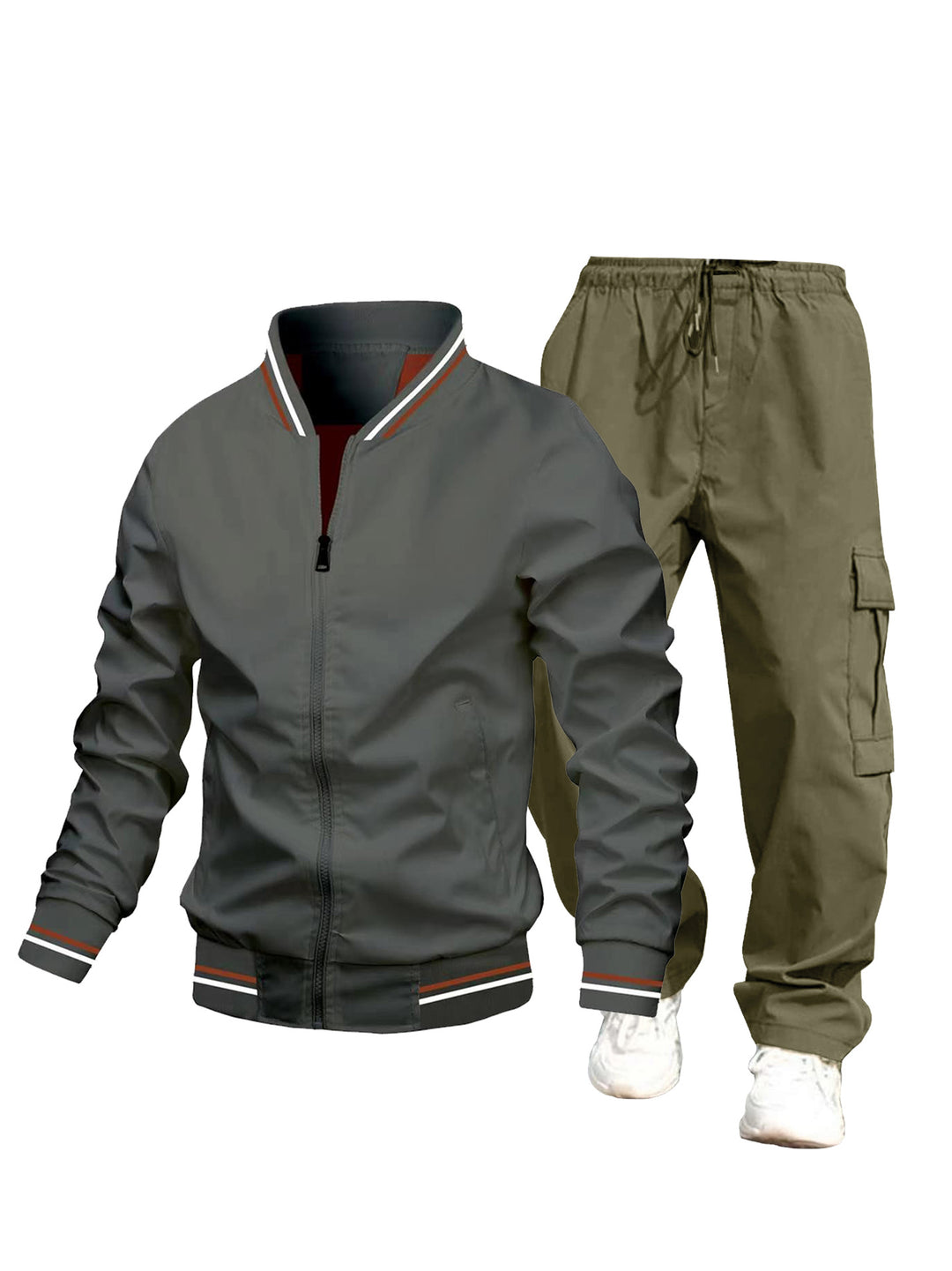 Herren Sportliche Jacke und Cargo-Hose Set Drune