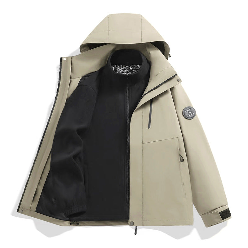 Herren Softshell-Performancejacke mit abnehmbarer Kapuze, verdecktem durchgehendem Reißverschluss und ergonomischem Schnitt Drune